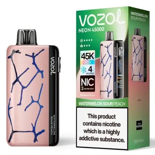 Vozol Neon 45000 Watermelon Sour Peach Smaak - Vozol Vape Nederland Vozol Neon 45000 Watermelon Sour Peach Smaak - Vozol Vape Nederland